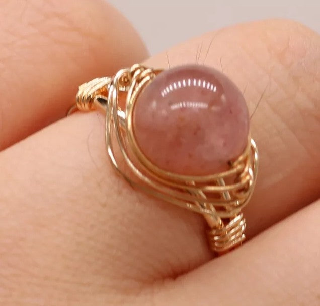 Labradorite Ring, .925 Sterling Silver, Natural Stone Ring, 18k Gold P –  KesleyBoutique